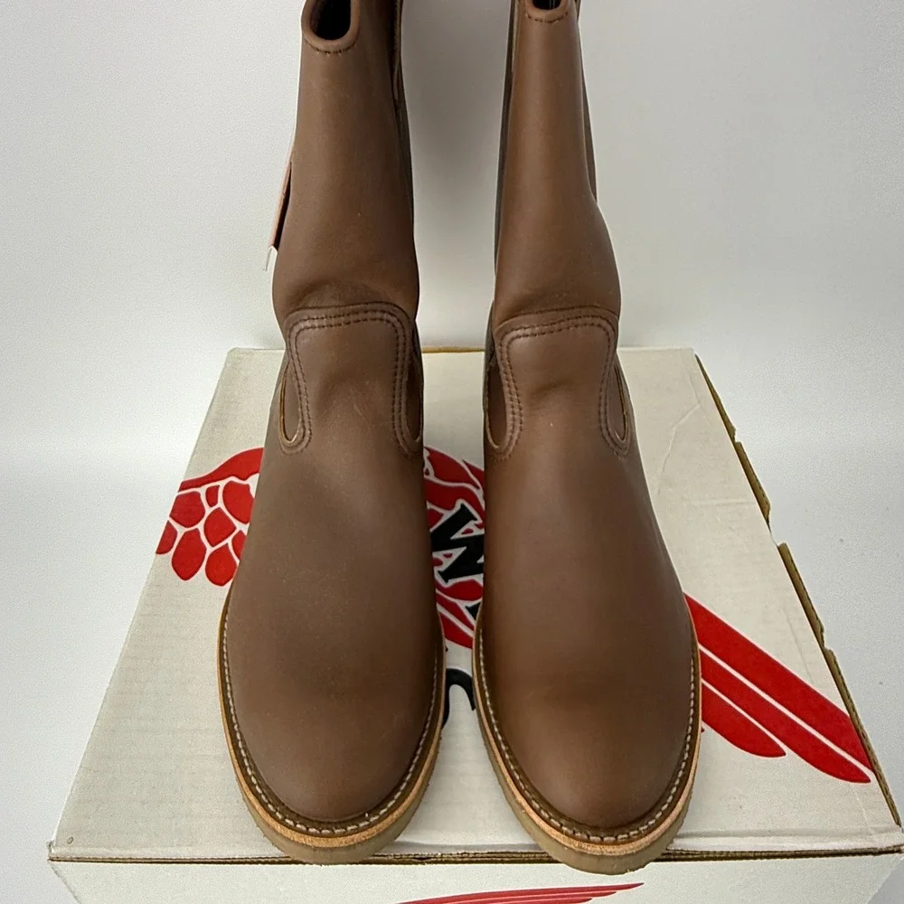 Vintage Red Wing Pecos 1155 Nailseat Leather Pull On Work Boots Mens 10.5 B NIB